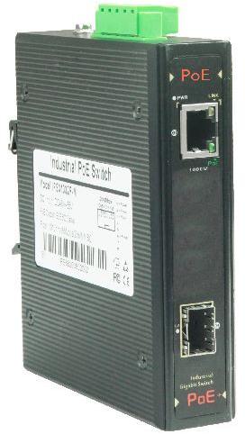 2-port Gigabit Industrial Ethernet Switch Fiber Media Converter