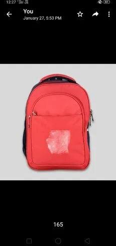 Plain PVC Coated School Bag, Color : Red