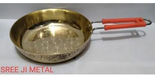 Brass Frying Pan, Color : Golden