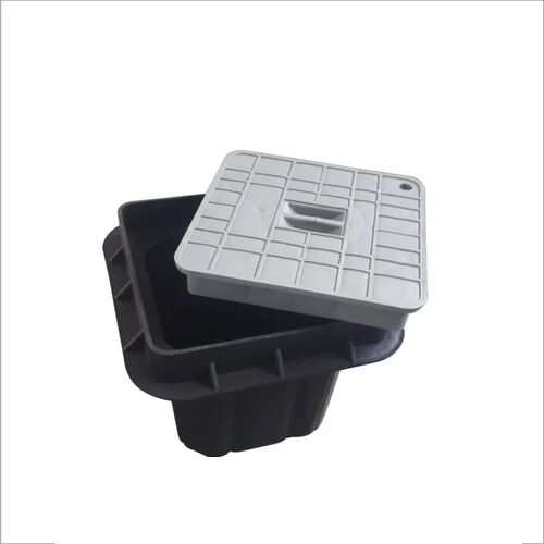 Square 12 inch Plastic Earth Pit Chamber, Color : Black
