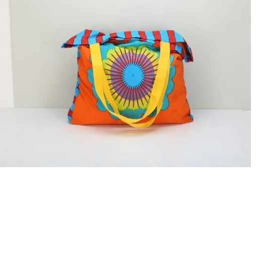 AKshat International Orange Printed Cotton Shopping Bags, Capacity : 5 Kgs