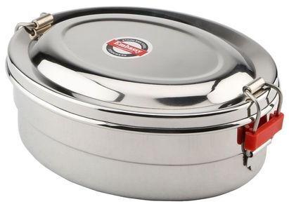 Stainless Steel Oval Lunch Box, for Home, Office