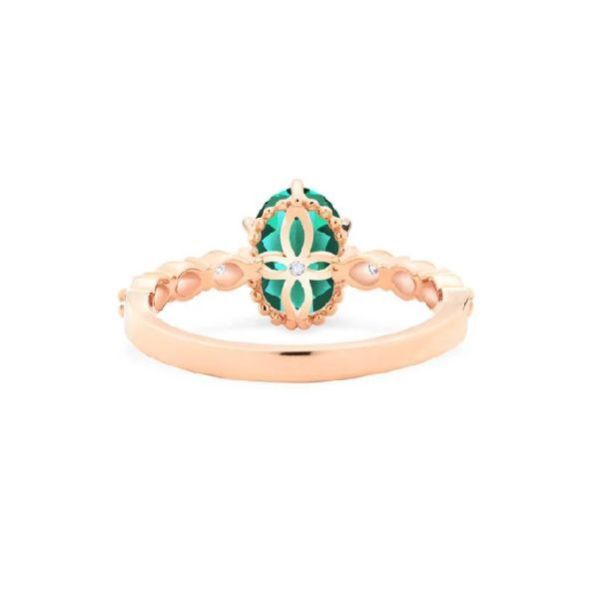 Oval Cut Emerald Engagement Gold Ring