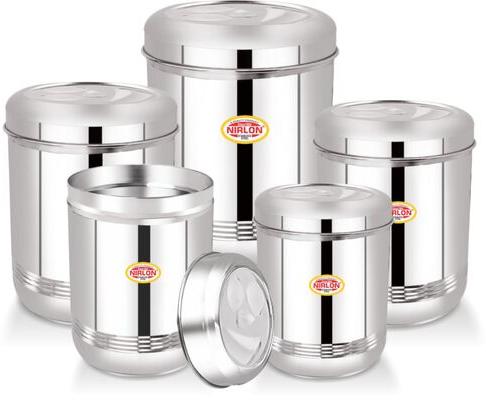 NIRLON Stainless Steel Dabba, Color : Silver