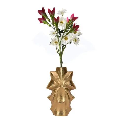Golden Aluminum Flower Vase