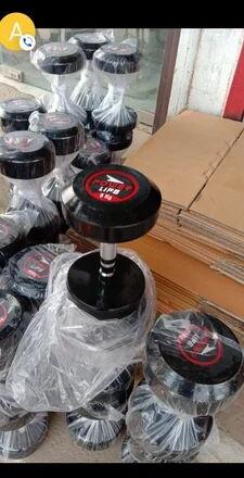 Black Round rubber bouncer dumbbell