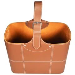 PU Leather Magazine Basket Gadget Organiser, for Storage, Pattern : Plain