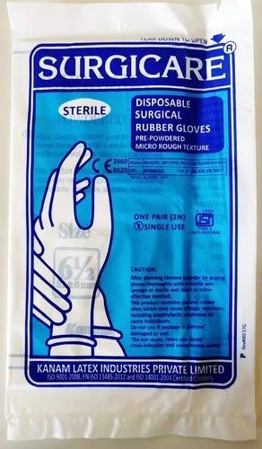 Surgicare Latex Surgical Gloves, Size : 6, 6.5, 7, 7.5