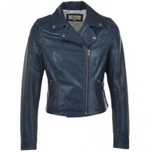 Blue Moto Slim Fit Fashion Leather Jacket