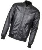 Mens Leather Jackets With Full Sleeve Mock Collar