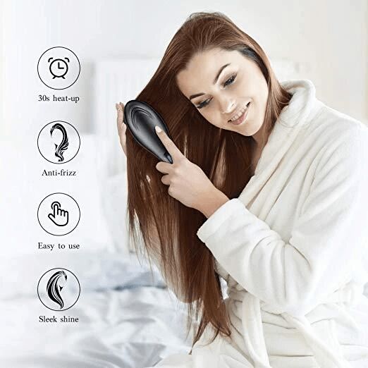 CERAMIC HAIR STRAIGHTENING BRUSH &amp; REVOLUTIONARY HAIR BRUSH COMB