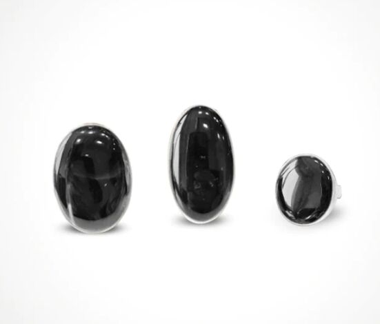 Onyx Rings, Color : Black