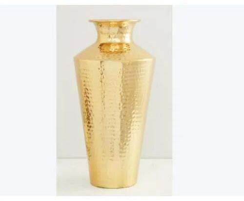 Jar Shaped Polished Brass Vase, Packaging Type : Box, Pattern : Plain