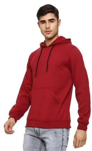 Poly Fleece Plain man hoodies, Size : XS To XXL