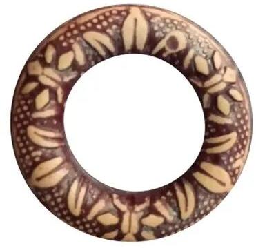 Brown Brass Eyelet Button, Shape : Round