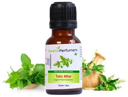 Saanvi Perfumers Propylene glycol Tulsi Flavour Essence, Packaging Size : 15ML, 50ML, 100ML, 500ML, 1000ML