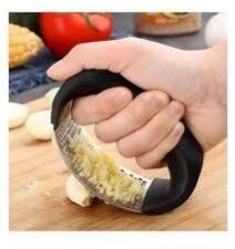 Stainless Steel Hand Garlic Press, Color : Black