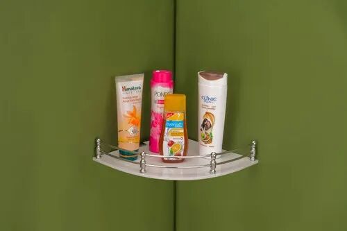 Acrylic Bathroom Corner Shelf, Shape : Triangle