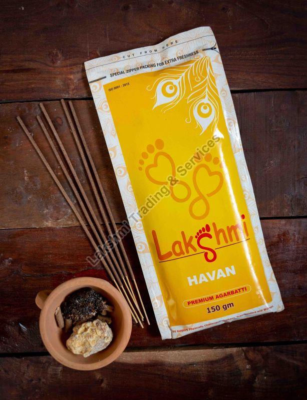 Lakshmi Bamboo 150gm Havan Incense Sticks, for Temples, Home, Packaging Type : Packet