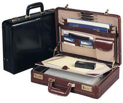 Plain Leather Briefcases Bag, Color : Brown