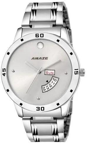 Stainless Steel Quartz Wrist Watch, Strap Color : Silver
