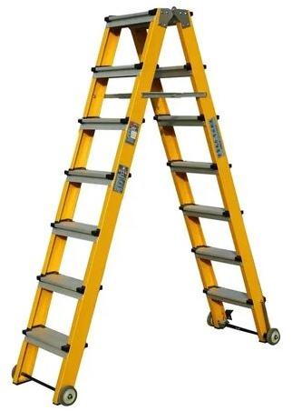 FRP Steps Ladder, for Decorations, Machine Part, Transportation Tools~, Color : Yellow