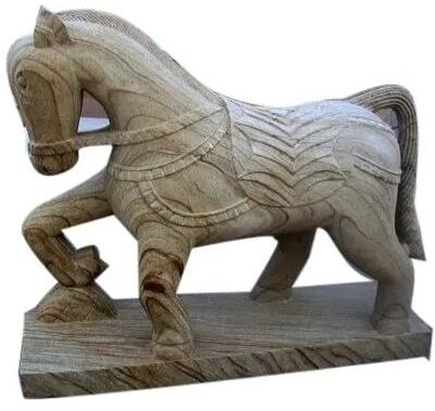  teak Stone Horse Statue, For Exterior Decor