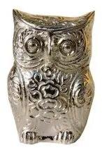Arihantt Brass Antique Owl Statue, Color : Silver