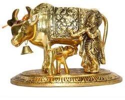 Arihantt Brass Kamdhenu Cow Statue, Color : Golden (Gold Plated)