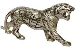 Arihantt Brass Silver Plated Tiger Statue