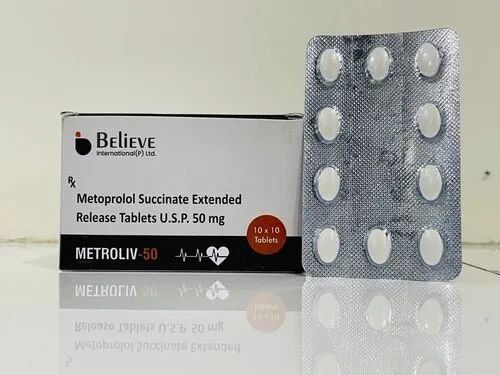 Metroliv-50 Metoprolol Tablet, Packaging Type : Box