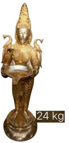 Brass Laxmi Statue, Color : Golden (Gold Plated)