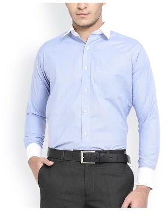 Cotton Plain collar Men Formal Shirt, Sleeve Type : Full sleeves