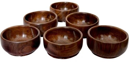 Sankalan creations wooden serving bowl, Capacity : 235 ml