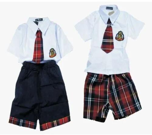 Cotton Pre-School Uniform, Size : Small