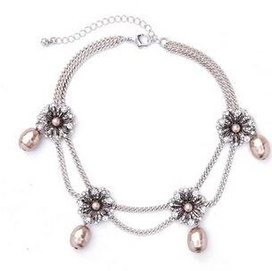 Pearls Choker Necklace, Color : White, Pink