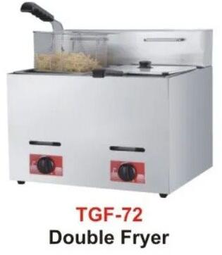 Stainless Steel Gas Double Fryer
