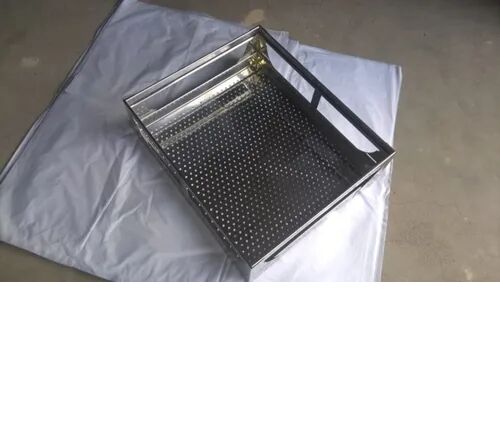 Rectangular Stainless Steel Perforated Sheet Basket, Color : Silver