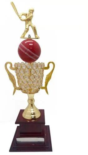 Cup Brass Cricket Trophy, Color : Golden