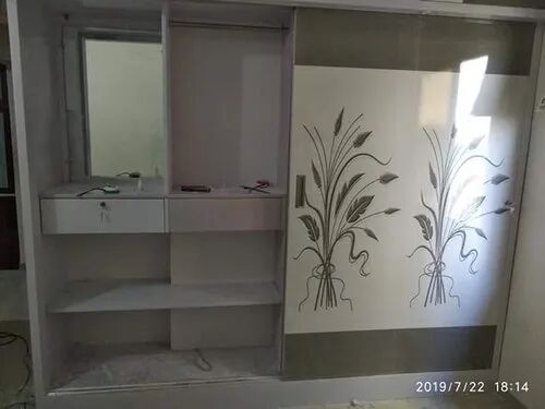 Off-White Sliding PVC Bedroom Cupboard