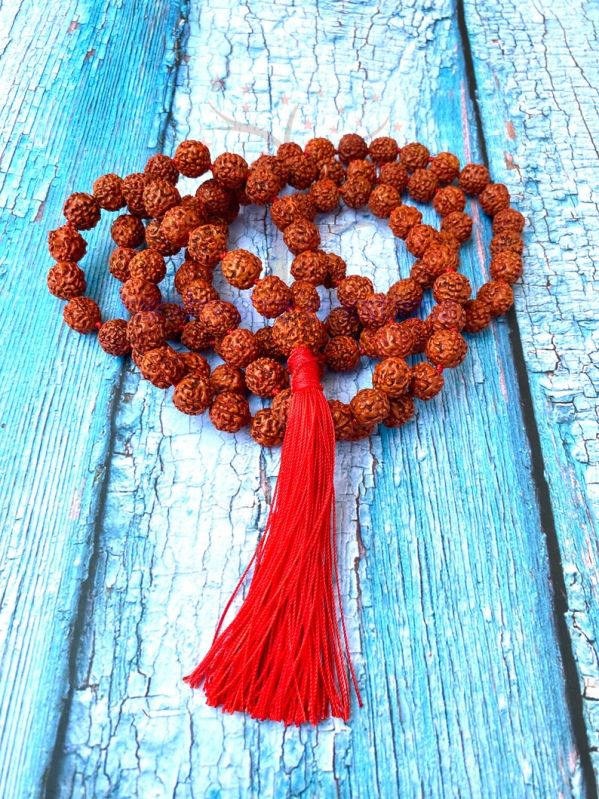 Brown Round 12mm Rudraksha Mala, for Religious, Gender : Unisex