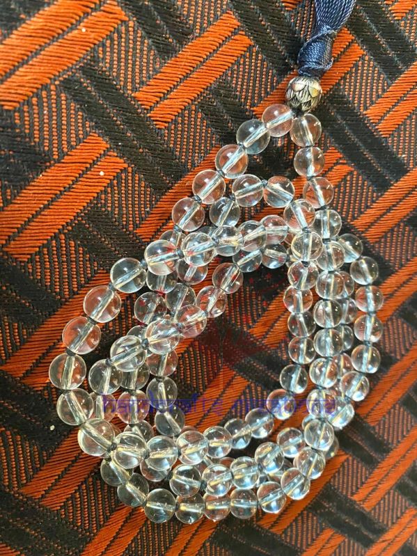 Polished Clear Quartz Beads Mala, Feature : Durable, Fine Finishing