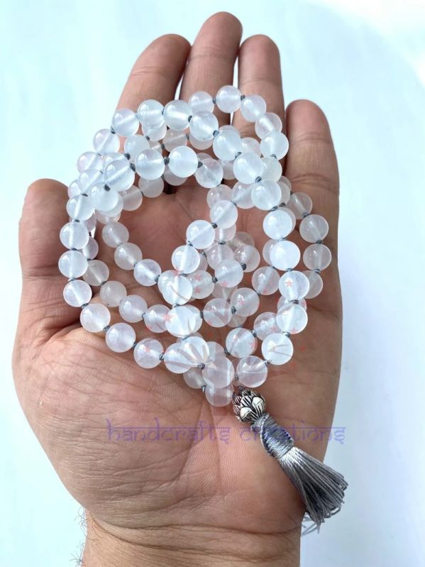 Moonstone Beads Mala, Color : White