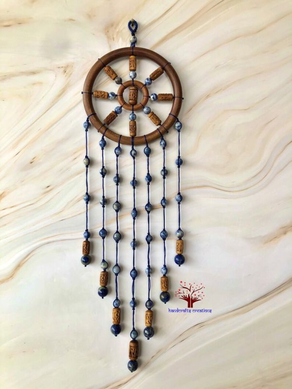 Sodalite Stone Dream Catcher Wall Hanging, Color : Blue