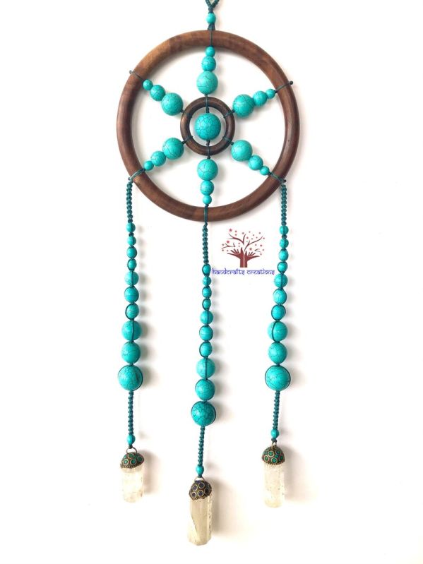 Turquoise Stones Dream Catcher Wall Hanging, for Decoration, Gifting, Festival, Home, Office, Packaging Type : Carton Box