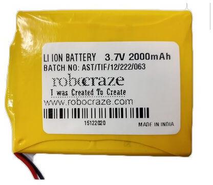 Robocraze Lithium Polymer Battery, Capacity : 2000mAh
