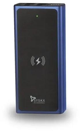 Syska Wireless Power Bank, Color : Blue