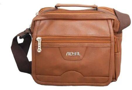 MOYAL Plain Leather Messenger Bags, Closure Type : ZIPPER