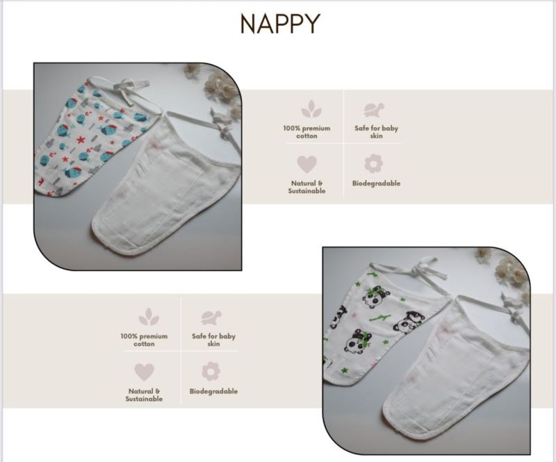 Multicolour Cotton Plain Baby Nappy