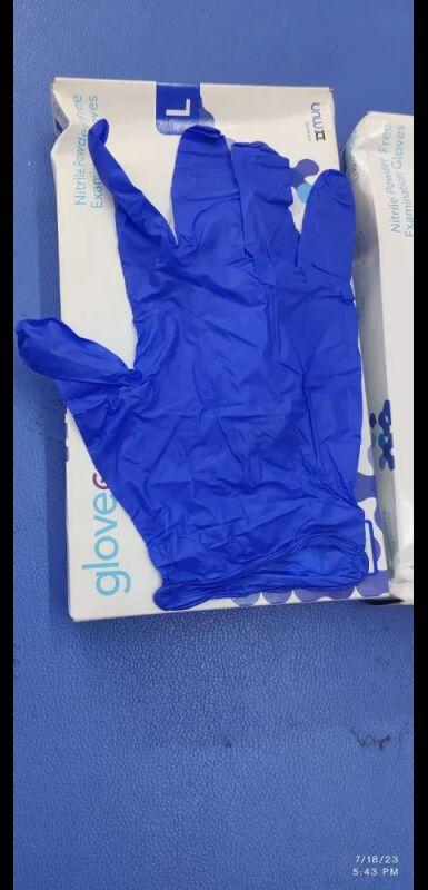 Blue Nitrile Examination Gloves, Size : 8 Inches